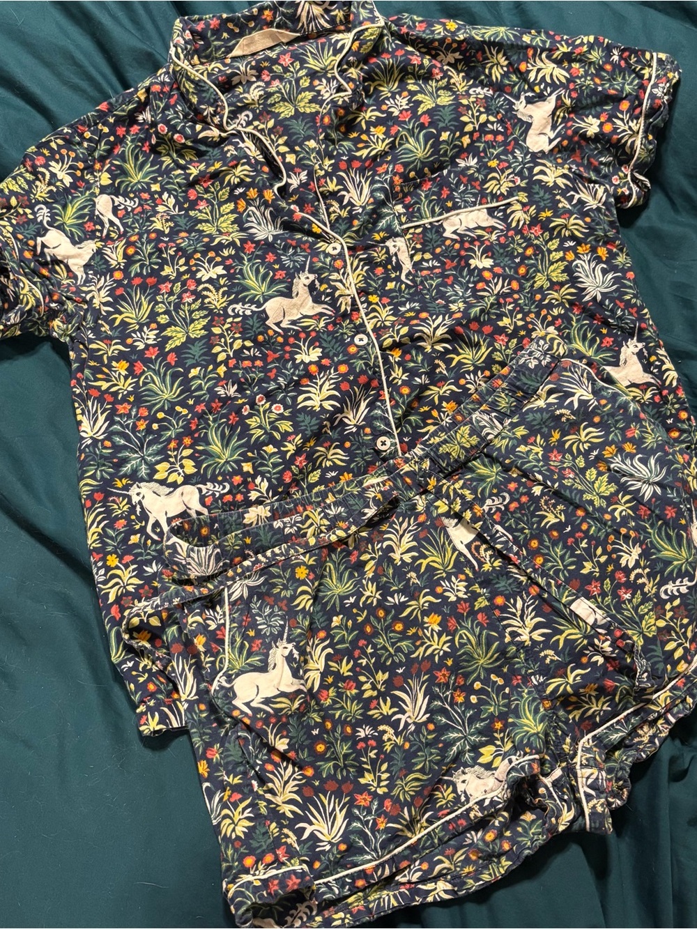 Printfresh Unicorn Garden short PJ set